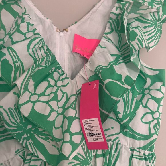 Lilly Pulitzer Ritamarie V-neck Cotton Ruffle Mini Fit & Flare Dress - NWT - 4 - Picture 5 of 12